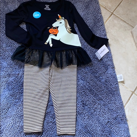 🎃New Carters Halloween Black Unicorn Sparkle Glitter Set - Picture 6 of 8